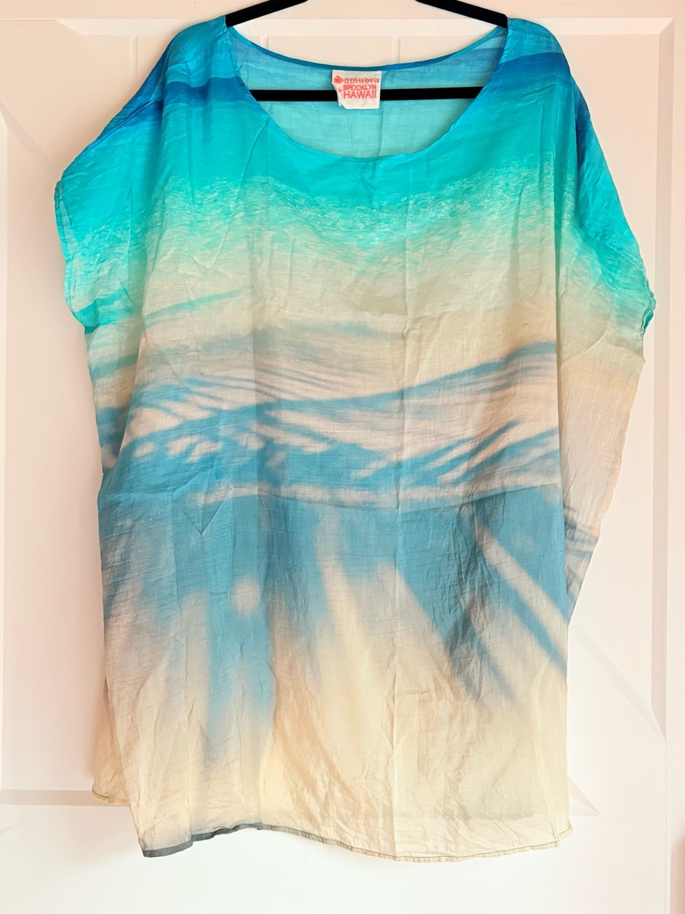 SAMUDRA Brooklyn Hawaii Silk Photographic Wave Print Coverup